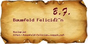 Baumfeld Felicián névjegykártya